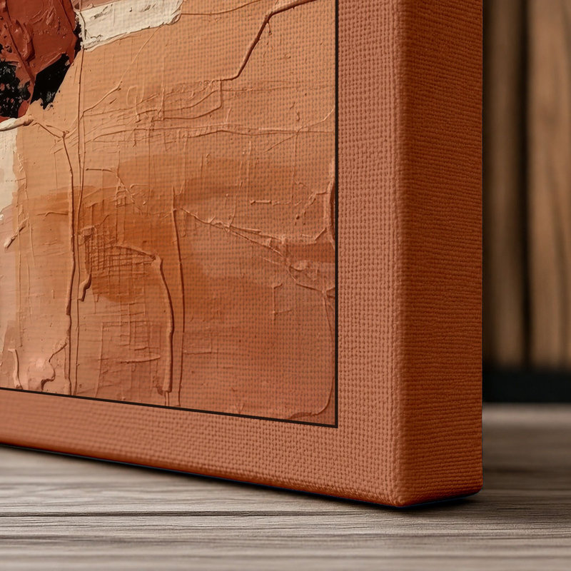 Earth Layers Abstract - Wrapped Canvas, 18x12 - 45.7 x 30.5 cm, Terracotta Border