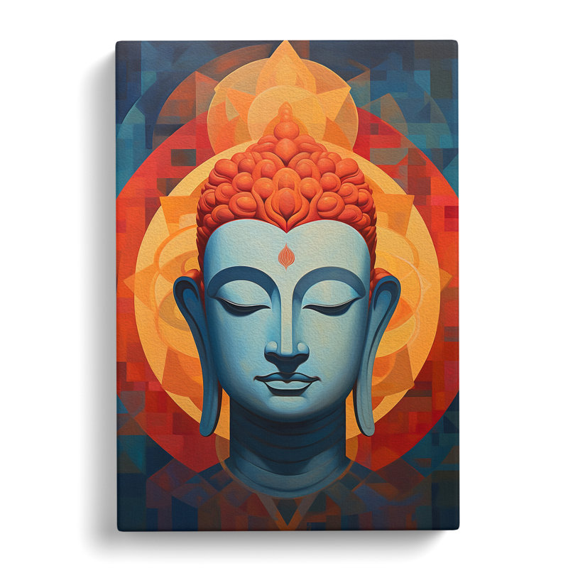 Buddha Hard Edge Painting - Wrapped Canvas, 50cm H x 35cm W x 3cm D