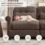 Canapé d'angle modulaire en chenille marron de 250 cm (98 po) en forme de U avec 2 poufs et coussins lombaires-418217070