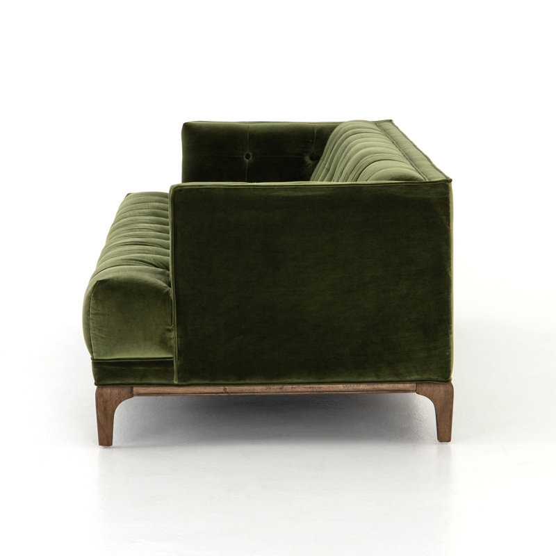 Dylan Sofa, Sapphire Olive Velvet, Aspen Gray