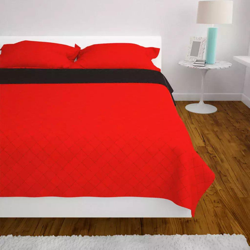 Kleoniki Modern & Contemporary Bedspread, 170 x 210 cm, Red/Black
