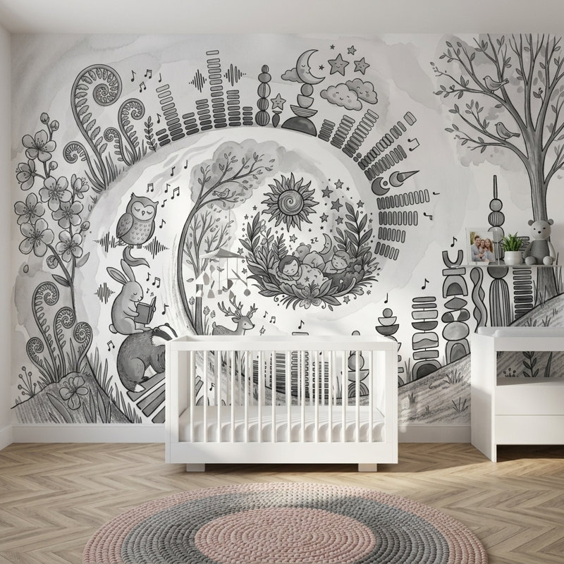 Décoration murale Totem, Texturé non collé, 100 po x 96 po