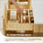 Cisca 72" Double Bathroom Vanity in Natural Wood with Grain White Engineered Stone Countertop without Mirror