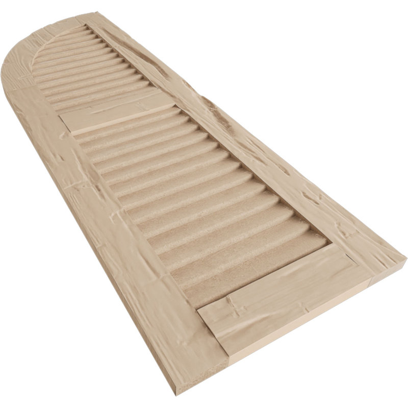 Timberthane deux persiennes égales avec volets en faux bois à dessus en arche (par paire), 38", 15"