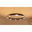 Lustre 8 lumières à DEL à intensité variable moderne en aluminium noir avec abat-jour en acrylique 