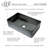 Alfi Brand 20.2'' W Single Bowl Fireclay Farmhouse Kitchen Sink