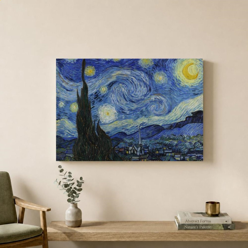 «The Starry Night - Vincent van Gogh» par Vincent Van Gogh - impression sur toile, Gallery Wrapped Canvas / 24" x 18"