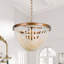 Plafonnier semi-encastré lustre 3 lumières boho