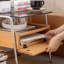 Table de chevet en bois de cerisier Table de chevet moderne avec tiroir de rangement Mobilier de chambre à coucher élégant pour espace de vie contemporain