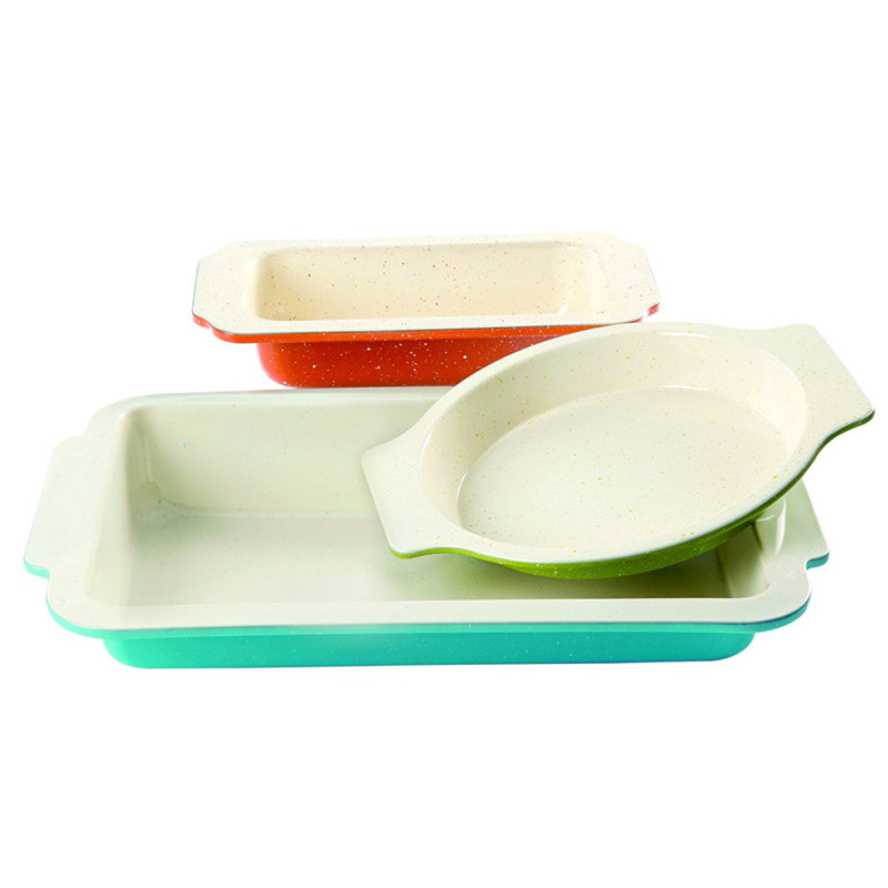 Vibrant Ceramic Non-Stick 3-Piece Bakeware Set