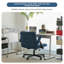 Fauteuil de bureau pivotant moderne Altay en velours avec accoudoirs croisés pliables, coussin lombaire et hauteur réglable pour bureau à domicile ou coiffeuse.-1299011014