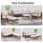 Aldiana 6-Piece Outdoor Conversation Set With Swivel Gliders And Fire Pit Table, 5-Person Wicker Patio Seating With Sofa & Ottomans-2080455226-2080455225