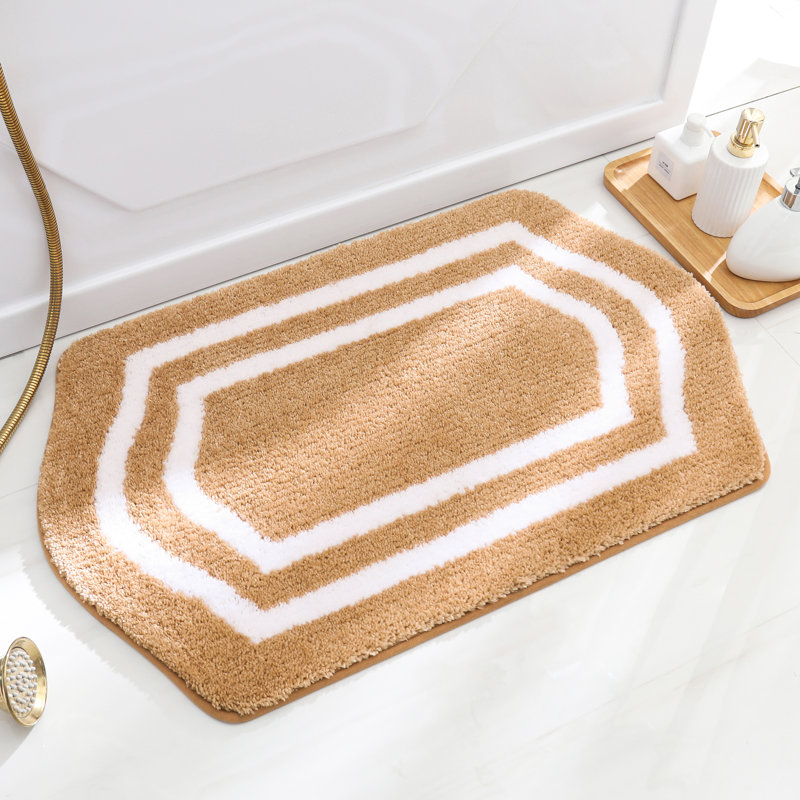 Shilyn Non-Slip Bath Rug, Orange, 20"W x 32"L