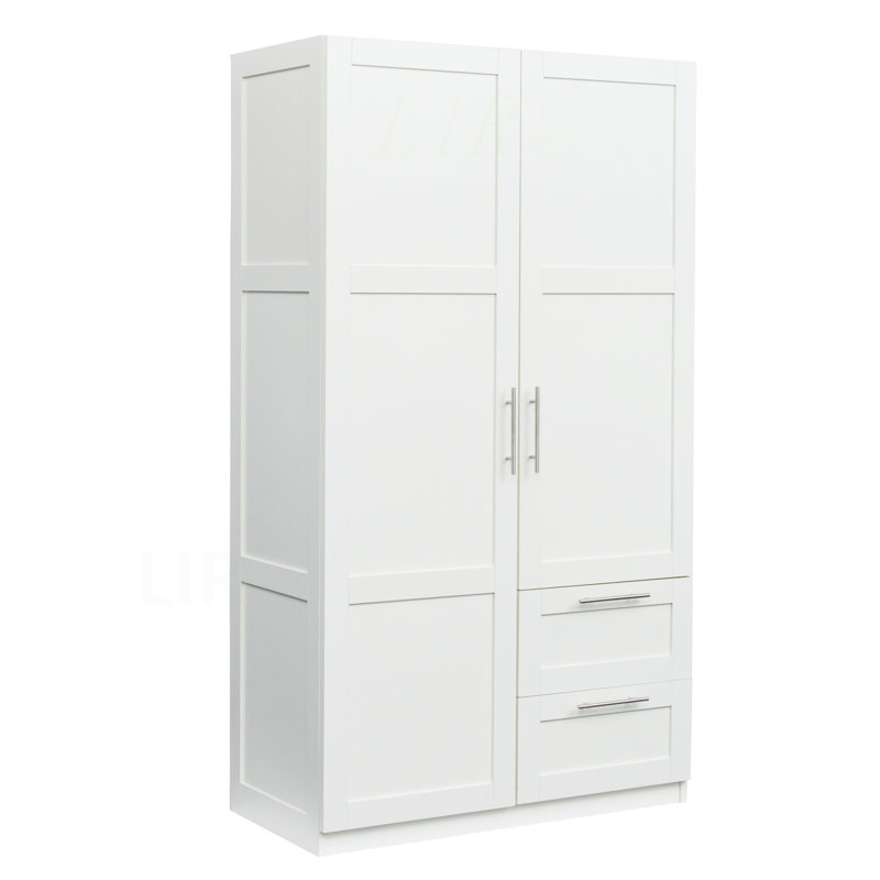 Armoire haute et armoire de cuisine avec 2 portes, 2 tiroirs et 5 espaces de rangement