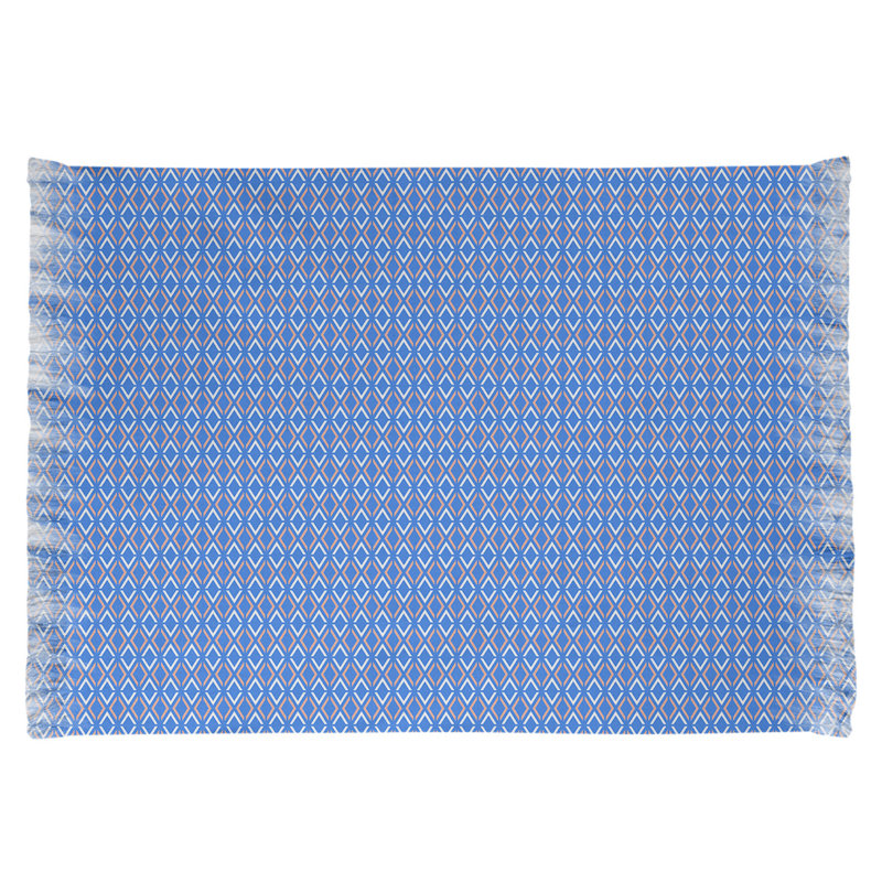 Losanges bleu Tapis décoratif, non