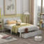 Lit plateforme double pleine grandeur avec tiroirs sous le lit - Lit de rangement, structure en bois massif