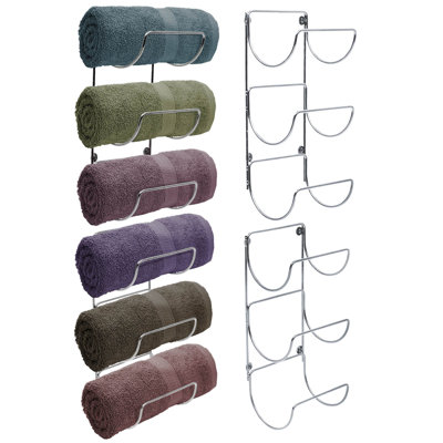 Sorbus Wall Mounted Metal Towel Rack Holder for Bathroom 2 x 2-Pack- Set of 4, Silver