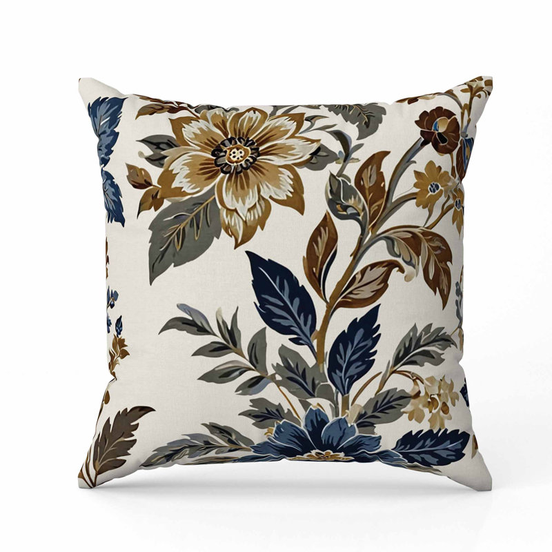 Coussin en faux suède Cobalt Meadow, Vert / Jaune, Carré 16 po