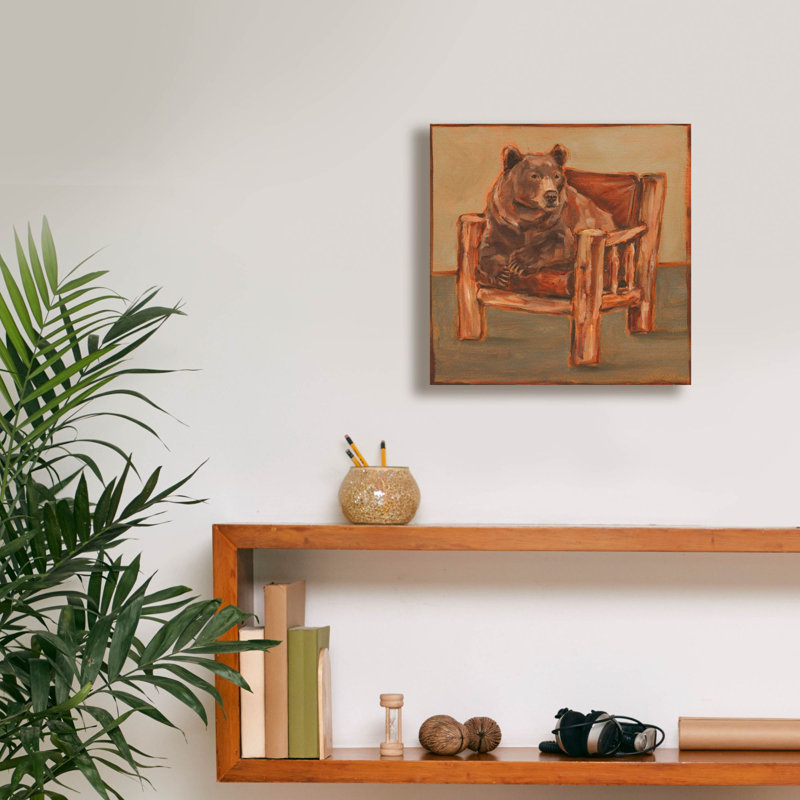 «Lodge Friends 2» par Ethan Harper, art mural sur toile, H 12 po x l 12 po x P 0,75 po