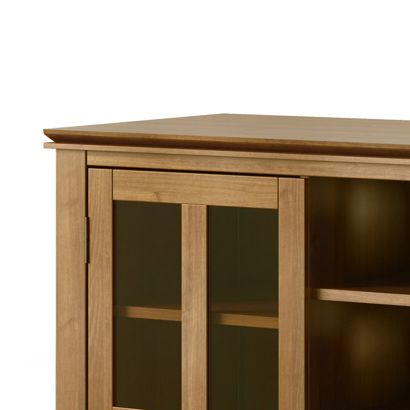 Artisan Honey Brown Solid Wood 53" Transitional Media Stand