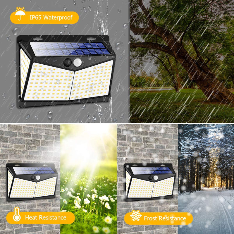 Count Per Pack 1 - Head LED Solar Powered Dusk to Dawn Outdoor Security Flood Light with Motion Sensor and Timer