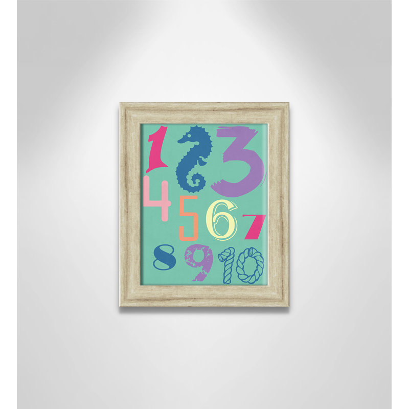 Décoration murale 123 pour enfants, H 12 po x l 10 po x P 0,63 po, Encadrement beige