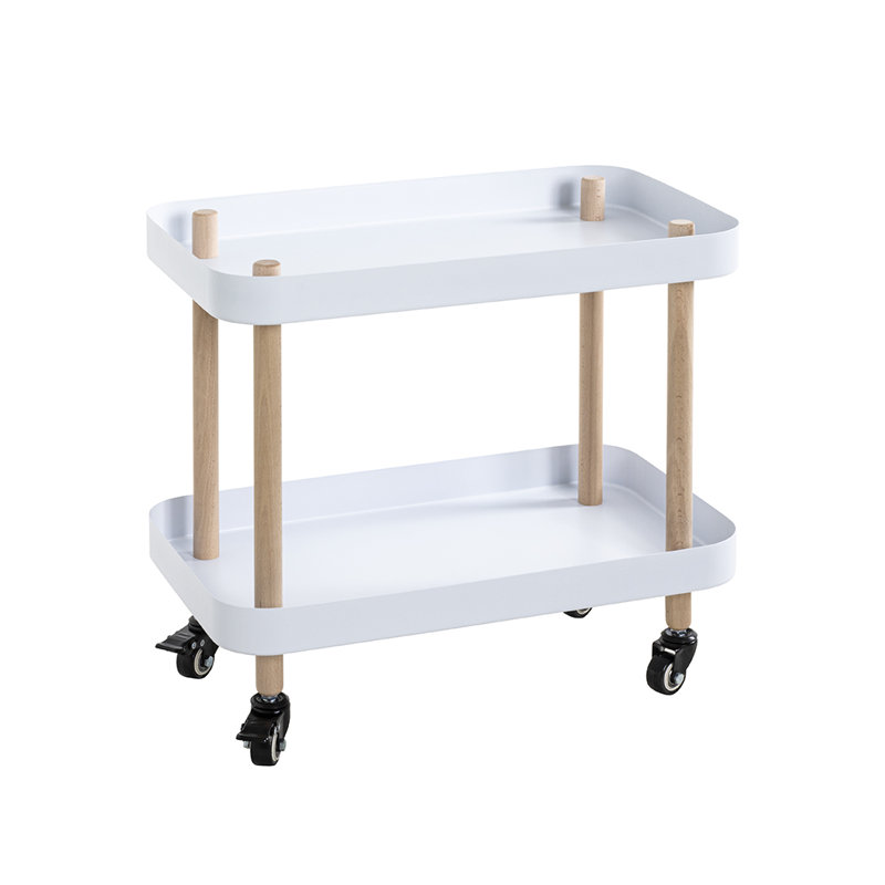 Side table on castors, White