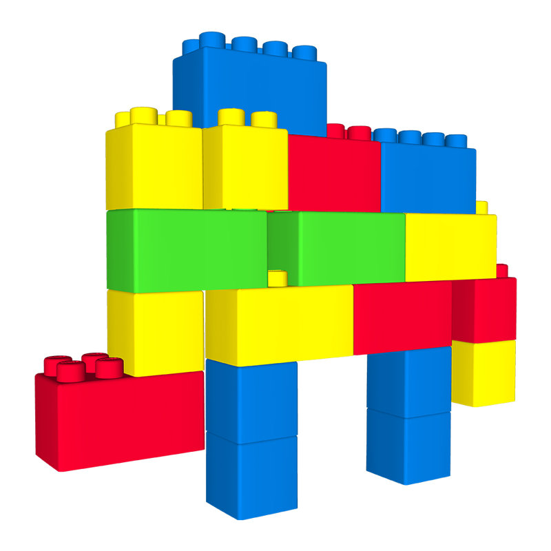 Blocs de construction Waloo Sports Jumbo, Rouge / Bleu / Jaune, 25 pièces