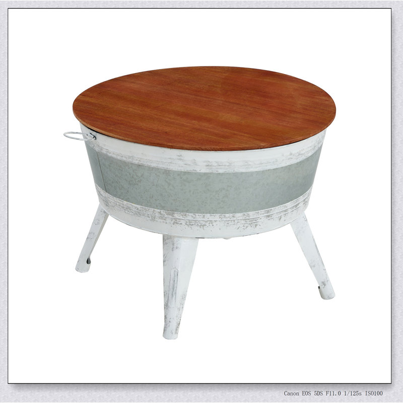 Table basse à 4 pieds avec rangement Gherardo, Blanc