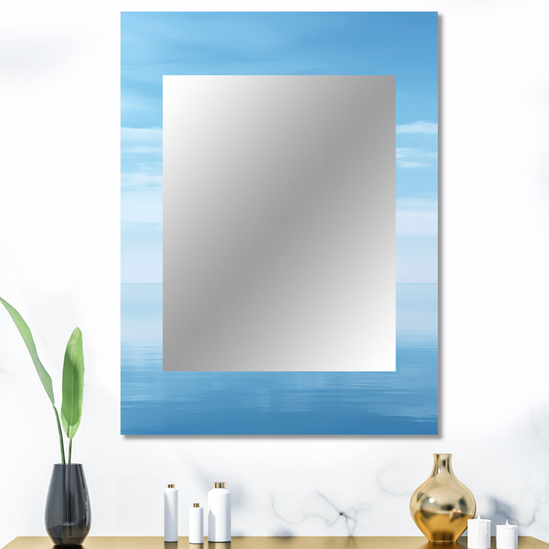 Océan Infinity Dreamscape IV - miroir minimaliste, miroir mural décoratif moderne, impression d'art en métal, 40 po x 30 po