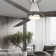 Skylark 54" 3 - Blade Outdoor LED Smart Flush Mount Ceiling Fan with Remote Control and Light Kit Included 