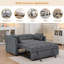Tufted Convertible Sleeper Sofa With Chaise With Foldable Seat Back And Pull-out Chaise Lounge Extension