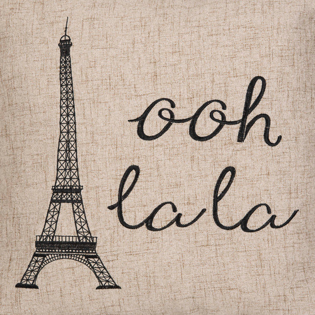 Ooh La Paris Embroidered Pillow