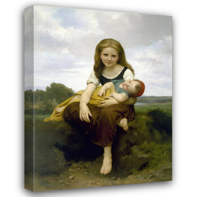 «The Elder Sister» par William Bouguereau - Toile tendue avec châssis