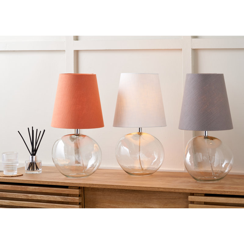 Mila Glass Table Lamp, Orange