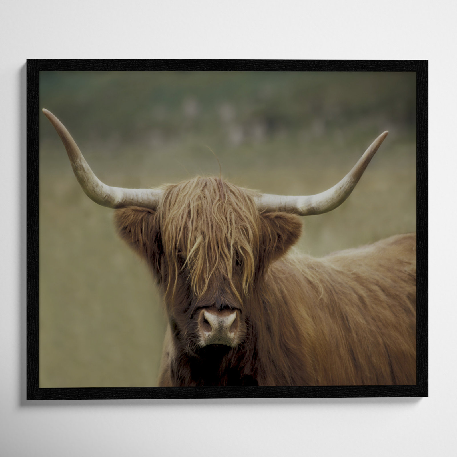 Frederic "Highland Afternoon" Print, 21.5" H x 25.5" W x 0.75" D, Black Wood Grain Framed