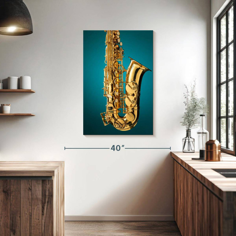 Abarca Golden Alto Saxophone, H 39 po x l 26 po