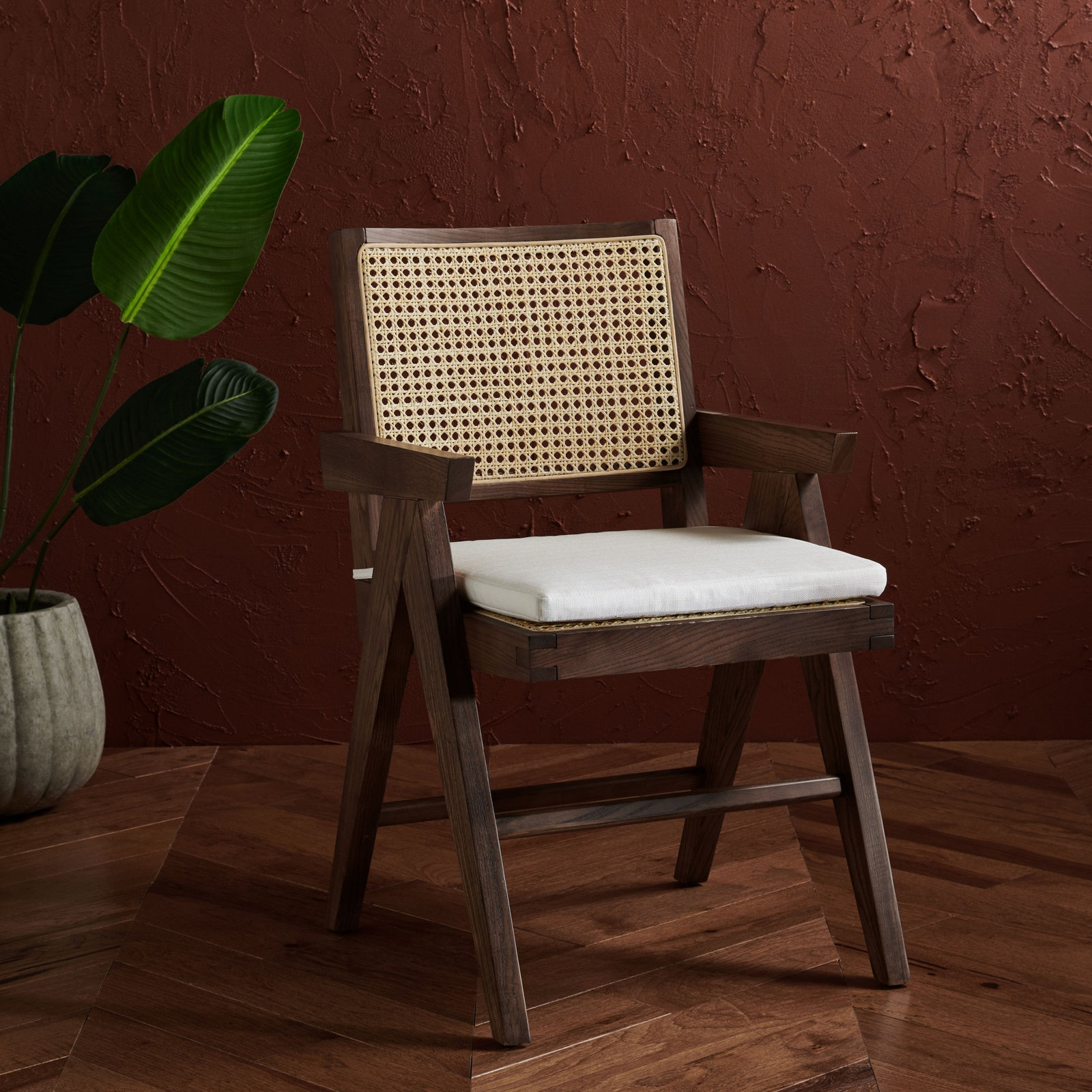 Josephina Rattan Armchair, Walnut
