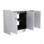 Lavabo de salle de bain autoportant en résine 48 po et 3 portes d'armoire à fermeture en douceur (emballage KD)-443747043