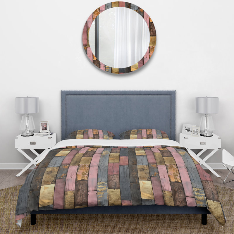 Ensemble de housse de couette Vintage Barnwood Charm V - Country, Housse de couette simple + 2 taies décoratives st