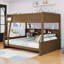 Lit superposé en bois avec ports USB, tablettes et échelle-320456535
