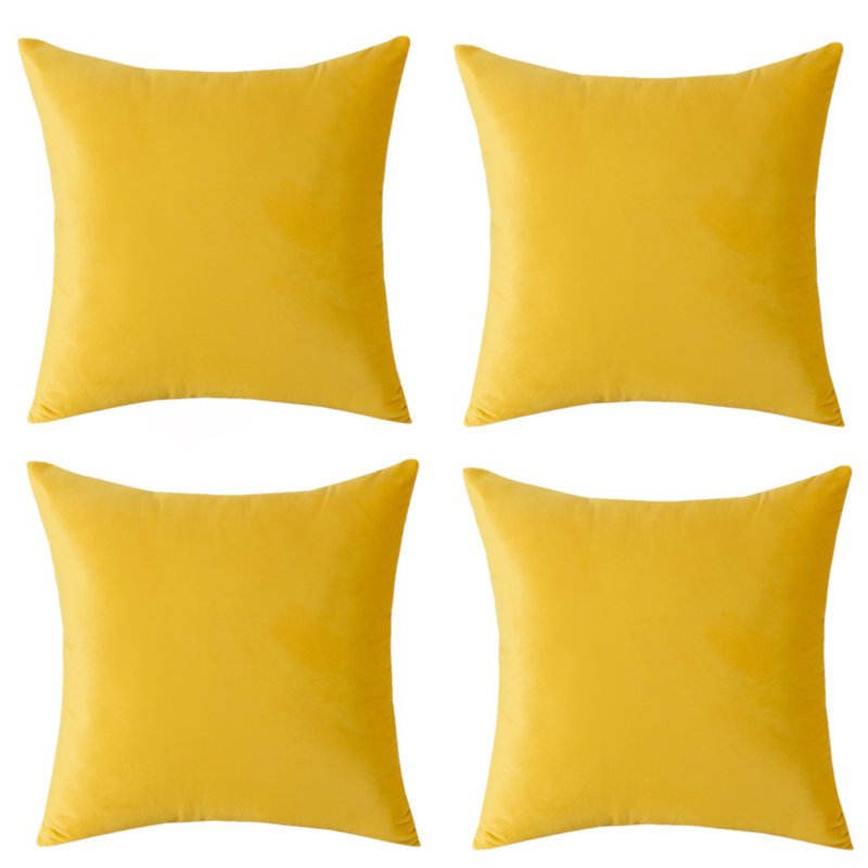 Housse de coussin Jakeryan, Jaune, 20 po x 20 po, Housse de coussin seulement - sans coussin