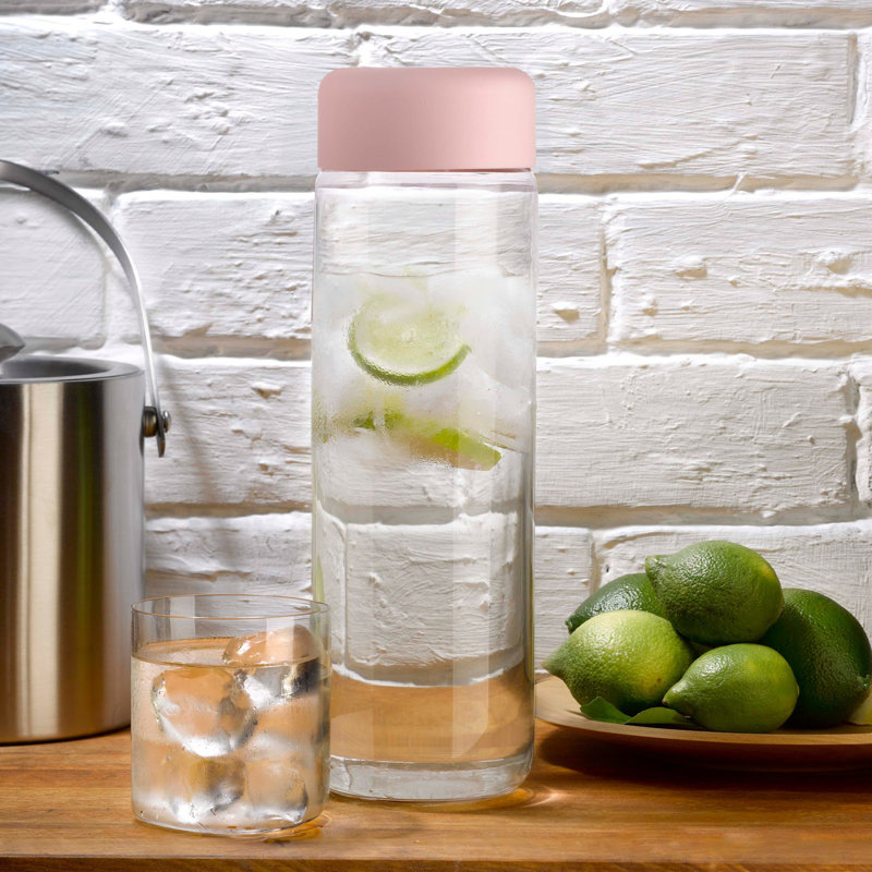 Carafe en cristal sans plomb Finesse, Transparent / rose
