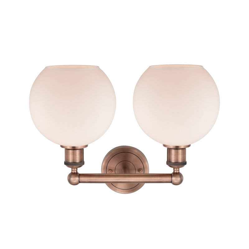Ellington 2 - Light Dimmable Vanity Light, Matte White, Antique Copper