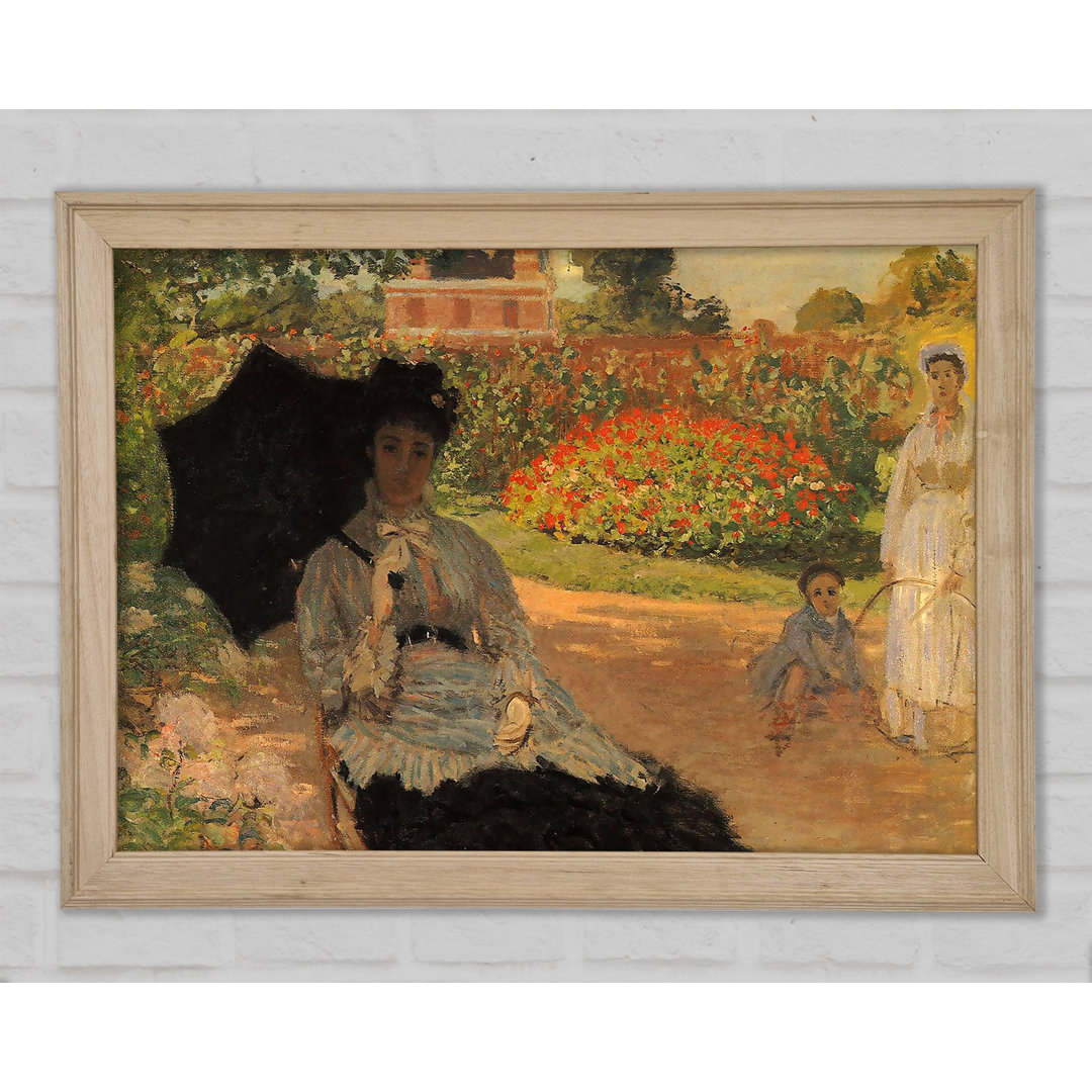 Monet Camille im Garten mit Jean und seinem Kindermädchen - Einzelne Bilderrahmen Kunstdrucke