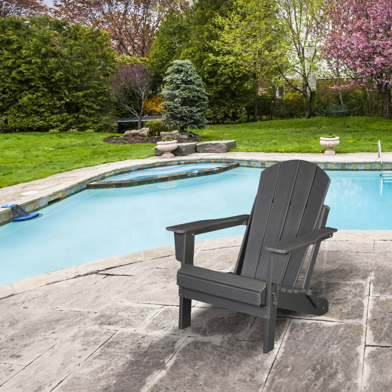 Chaise Adirondack pliante Hdpe, Gris