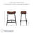4-Pack Upholstered Counter Height Saddle Bar Stool-1133445345-1140107948