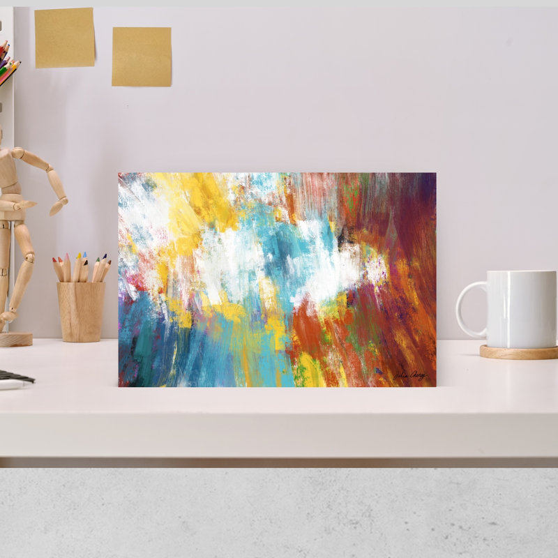 «I See Color», art abstrait coloré et audacieux, H 18 po x l 12 po