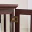 Armoire basse à 2 grilles avec bande lumineuse RVB en couleur et poignées rétro, tablettes réglables à 2 niveaux, rangement en verre multifonctionnel pour diverses pièces-1055862402