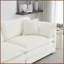 Canapé modulaire moderne en U en chenille blanc avec méridienne réversible et amp; Double repose-pieds - idéal pour le salon-2124168645